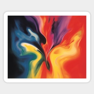 Abstract Swirl Rainbow Liquid Swirl Sticker